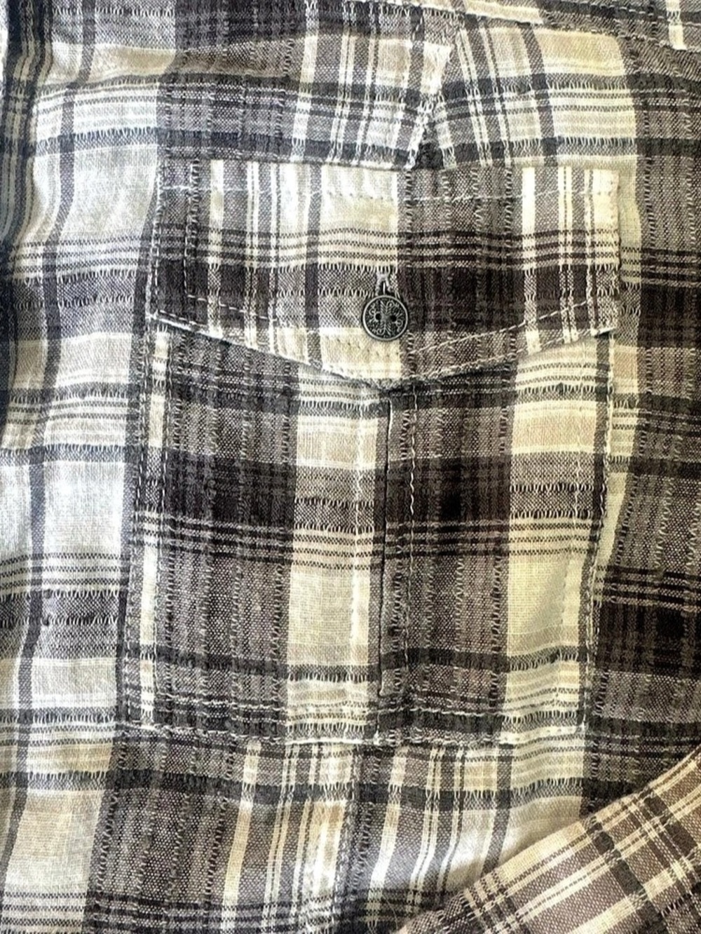 Free People Gray White Plaid The Voyage Shirt Dress Cotton Blend Boho Grunge - Picture 5 of 7